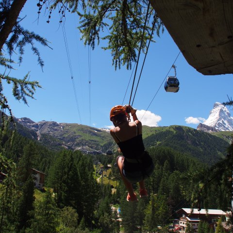 Ziplining in Zermatt