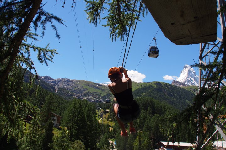 Ziplining in Zermatt